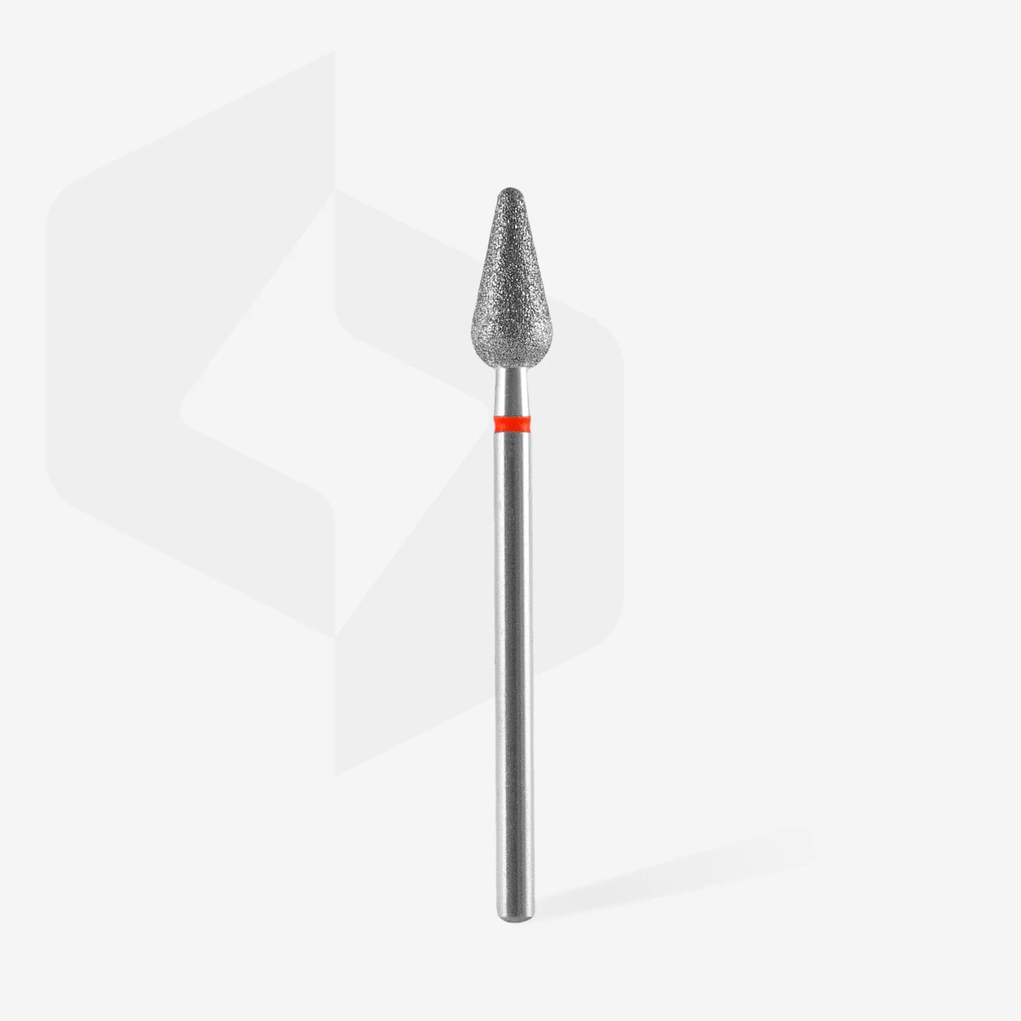 STALEKS DIAMOND NAIL DRILL BIT "ROUNDED PEAR" RED HEAD DIAMETER: 5 MM / WORKING PART: 12 MM