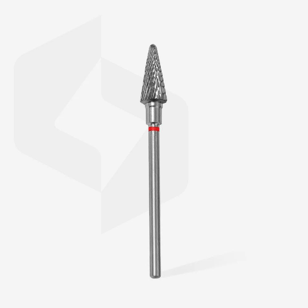 STALEKS CARBIDE NAIL DRILL BIT, “CONE” RED, HEAD DIAMETER: 6MM / WORKING PART: 14 MM
