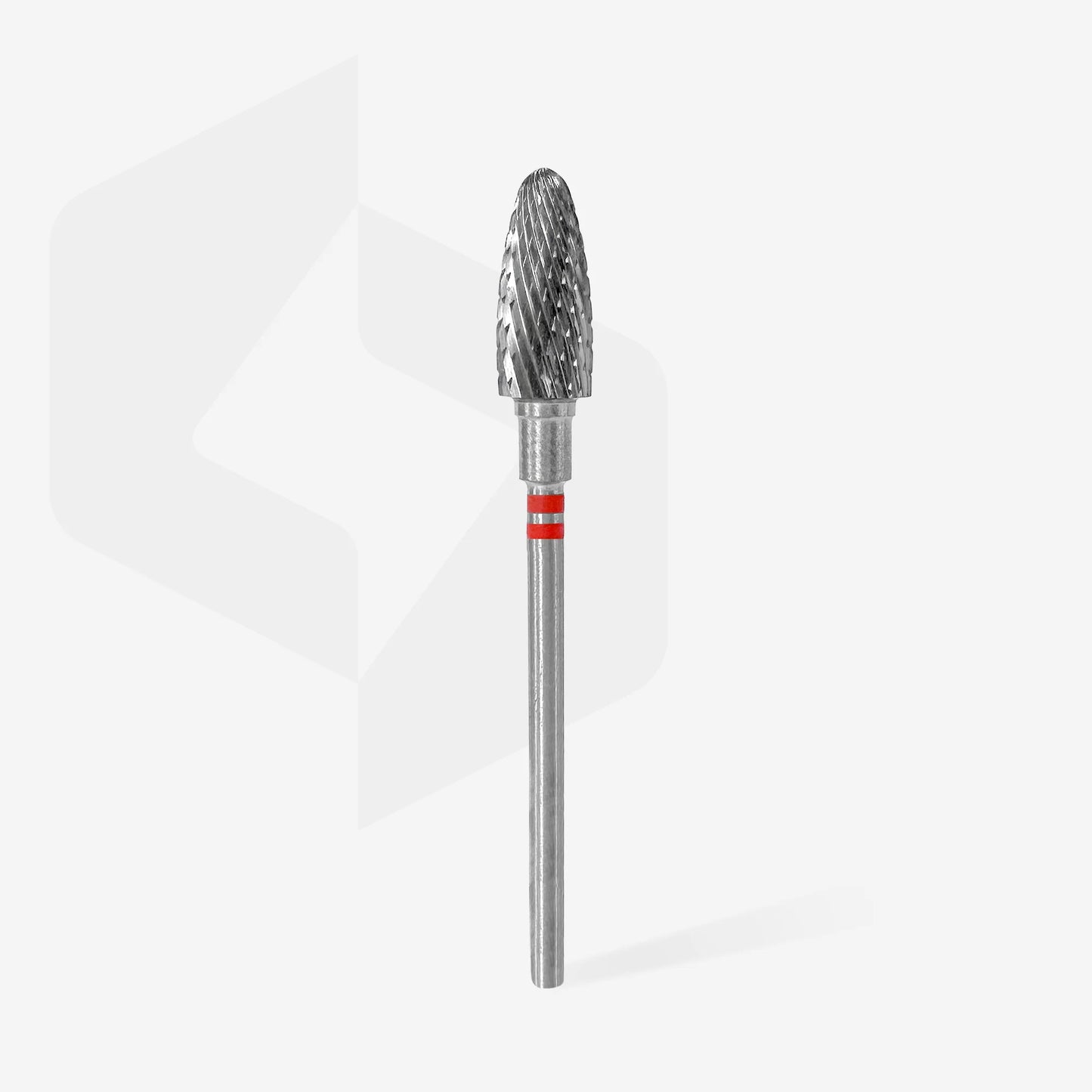STALEKS CARBIDE NAIL DRILL BIT “CORN” RED FOR LEFT-HANDED USERS. HEAD DIAMETER: 6 MM / WORKING PART: 14 MM