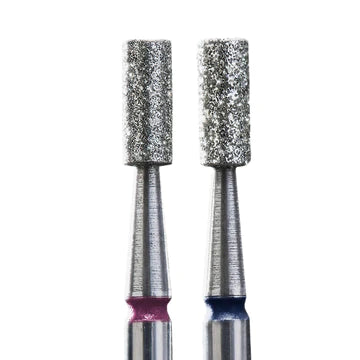 STALEKS DIAMOND NAIL DRILL BIT "CYLINDER" RED HEAD DIAMETER 2.5 MM / WORKING PART 6 MM 1 PCS SET