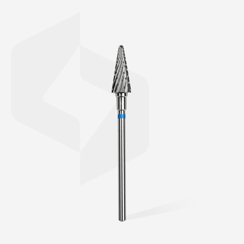 STALEKS PRO EXPERT CARBIDE NAIL DRILL BIT, "CONE" BLUE, HEAD DIAMETER: 6MM / WORKING PART: 14 MM