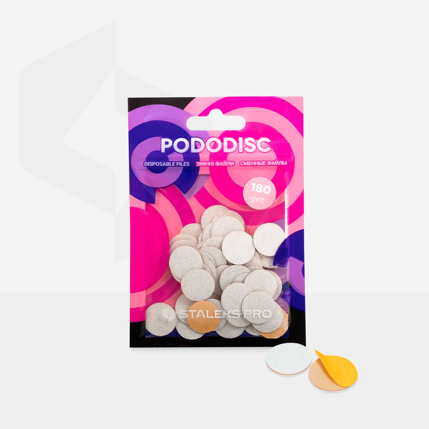 STALEKS PRO: S PODODISC: WHITE REFILL PADS FOR PEDICURE DISC 15 MM (180 GRIT-50 PCS)