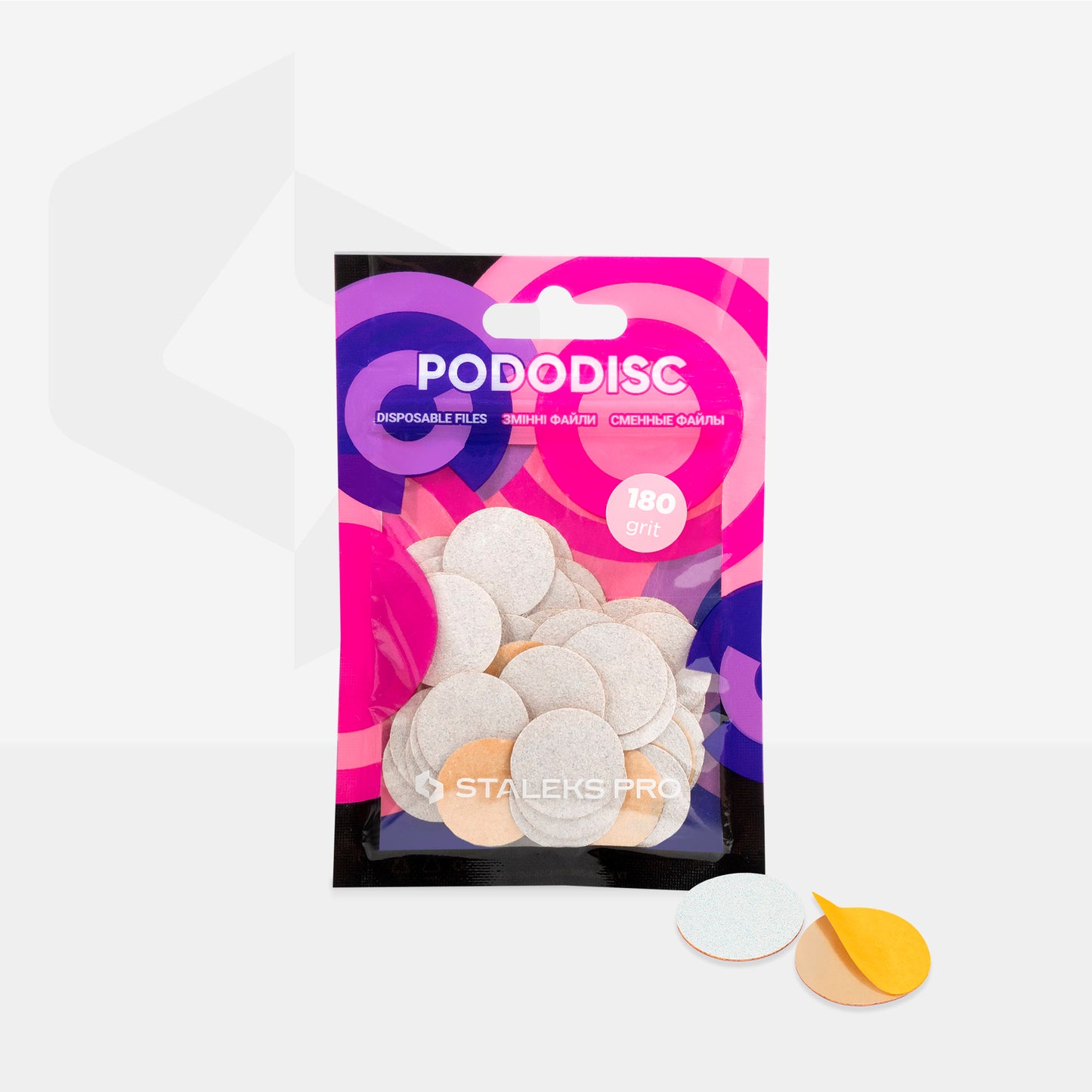 STALEKS PRO: M PODODISC: WHITE REFILL PADS FOR PEDICURE DISC 20 MM (180 GRIT-50 PCS)