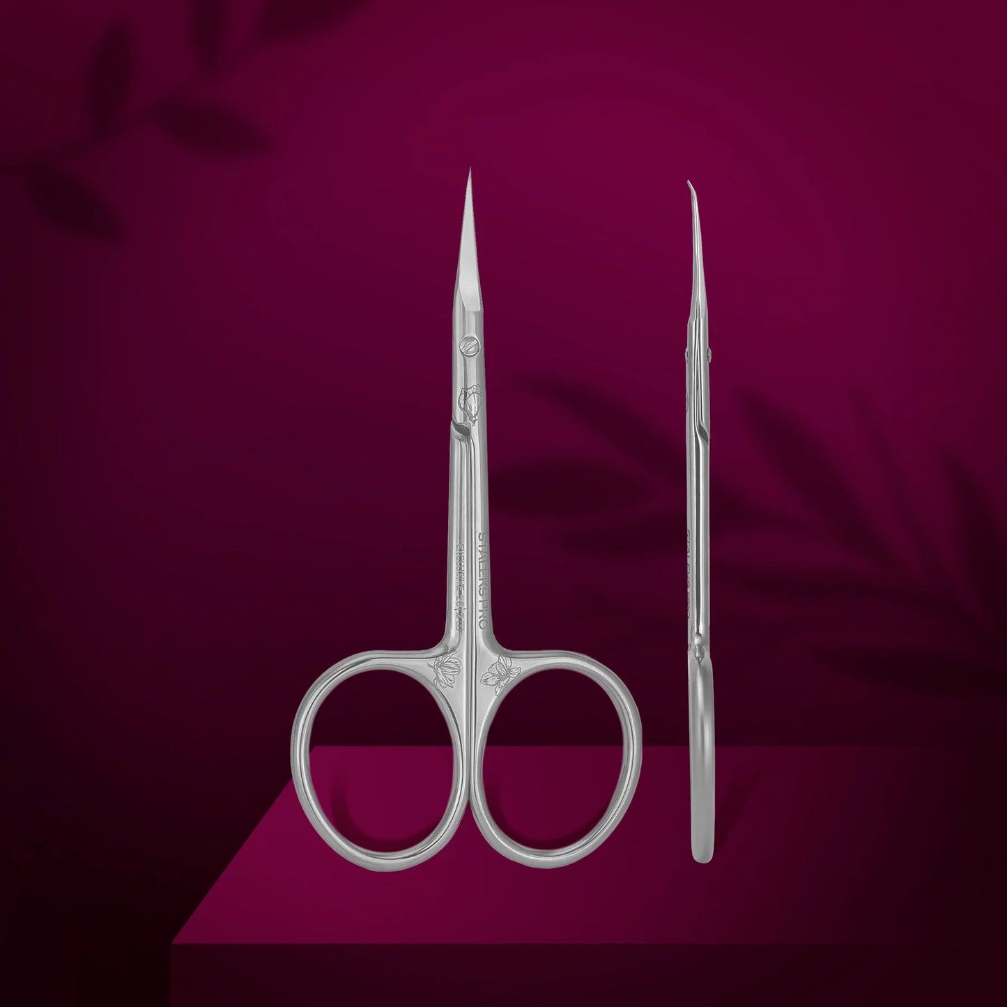 STALEKS PRO: EXCLUSIVE 23: TYPE 2 PROFESSIONAL CUTICLE SCISSORS WITH HOOK MAGNOLIA